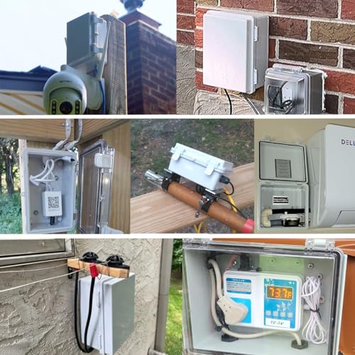 Zulkit Junction Box IP67 Waterproof Electrical Box Hinged Clear Cover Stainless Steel Latch Plastic Enclosure for Project w Mounting Plate Wall Bracket and 2 Cable Gland 5.9"x5.9"x3.5"/150x150x90mm - color: Clear Cover, size: 5.9"x5.9"x3.5"