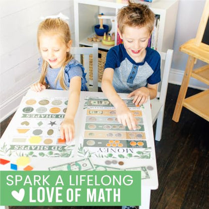Math Posters for Elementary School - Place Value Chart for Classroom Wall - color: Geo Greenery