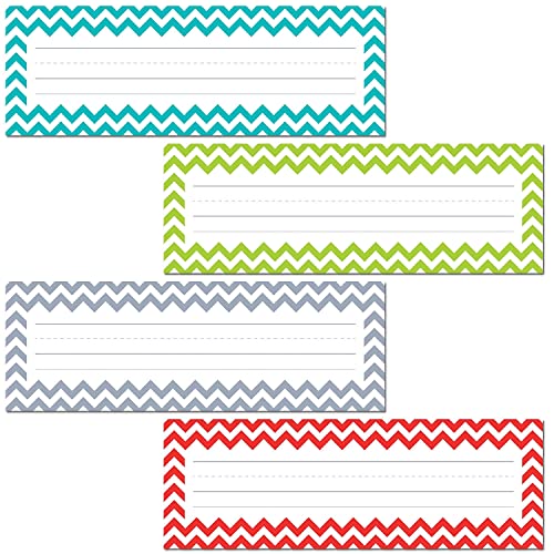 Chevron Solids Name Plates, CTP Classroom Decoration, 36 Pieces (Creative Teaching Press 4517) - color: Chevron Solids