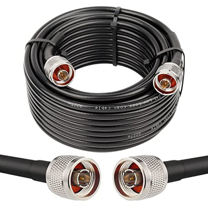 MOOKEERF KMR240 N Cable - 35FT Ultra Low Loss N Male to N Male Cable Pure Copper 50 ohm for 3G/4G/5G/LTE/ADS-B/Ham/GPS/WiFi/RF Radio to Antenna or Signal Booster Use - size: 35FT