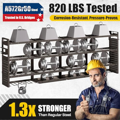 XLarge 64''W Power Tool Organizer Wall Mount, Charging Station, 4-Tier - size: 64''Width (POWER STATION)