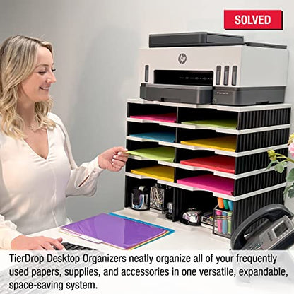 Ultimate Office TierDrop Desktop Organizer, 8 Compartment with Riser Base