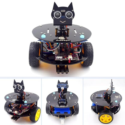 Adeept Smart Car Kit Compatible with Arduino IDE, STEM Educational Robotics - color: Black