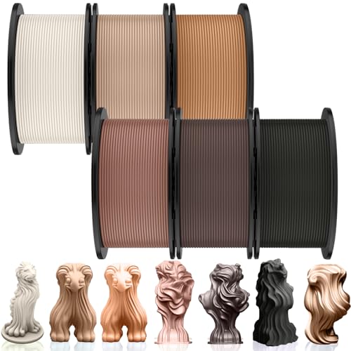 Pangda 3D Printer Filament Pla Bundle 1.75mm Multicolor, ±0.02mm Dimensional Accuracy, 3D Printing Filament for DIY Projects, Holiday Crafts(1.5 kg,Earth Color) - color: Wood Color, size: 1.5 kg