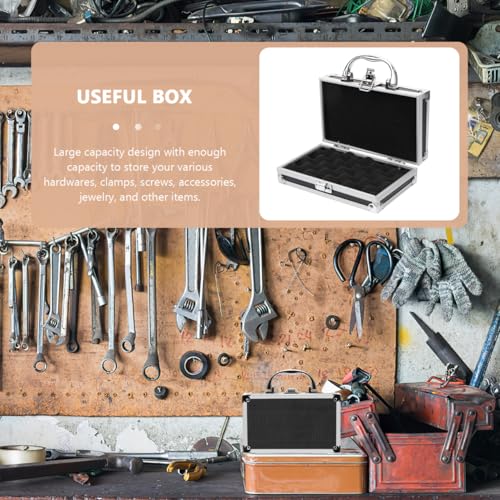 7-Inch Mini Aluminum Briefcase Hard Shell Metal Tool Box with EVA Foam Shockproof Storage Case for Precision Instruments Valuables