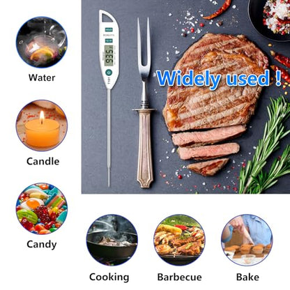 BOMATA Digital Water Thermometer for Liquid, Meat, Cooking, IPX7 Waterproof - color: White