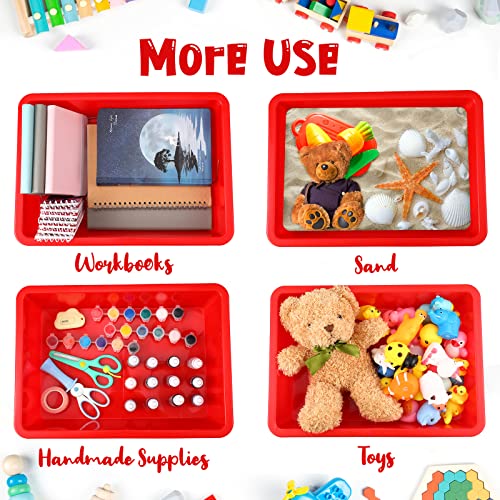 Hoteam 10 Pack Flat Bins Paper Trays,Red,13.78 X 9.84 X 3.15 Inch - color: Red, size: 13.78 x 9.84 x 3.15 Inch