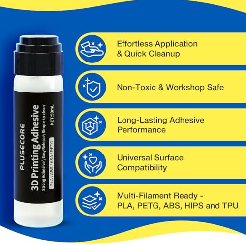 PULSECORE 3D Printer Adhesive - 50ml Glue Adhesive for Strong Grip