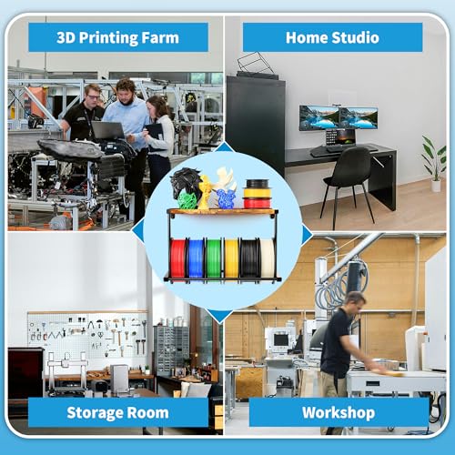 2 Pack 3D Printer Filament Storage Rack, Wall Mount Filament Spool Holder