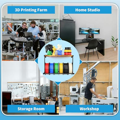 2 Pack 3D Printer Filament Storage Rack, Wall Mount Filament Spool Holder