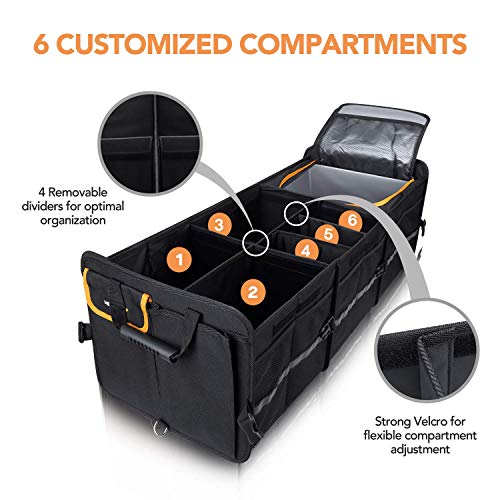 HEYTRIP Large Trunk Organizer with Built-in Leakproof Cooler Bag, Black - color: Black