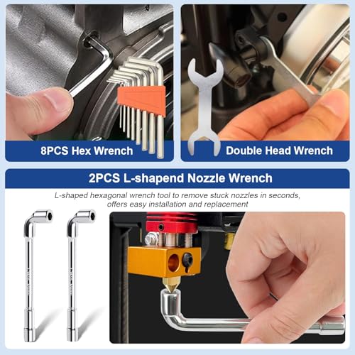 304PCS 3D Printing Accessory Tools with Tool Box for 3D Printer Modeler Basic Tools,Multi-spec Nozzle Cleaning Remove Kit & mini Electric Grinder for Remove/Trim and Finish 3D Print - style: 304PCS