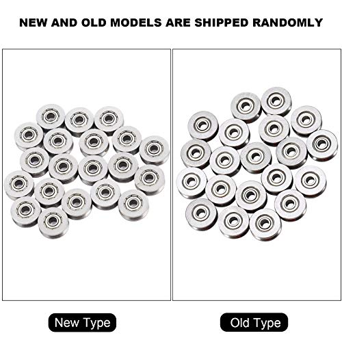 V Bearing, Small Grooved Bearing Pulleys 3x12x4mm, V Track Wheels, Small Fixed Pulley Bulk, V623zz Carbon Steel Replacement for Rail Track Linear Motion System, 20pcs