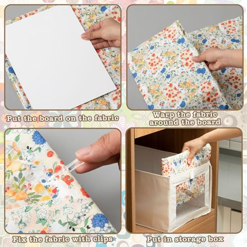 Sadnyy 502pcs Fabric Storage Box with 8.3 x 11 Inch Fabric Organizer Boards