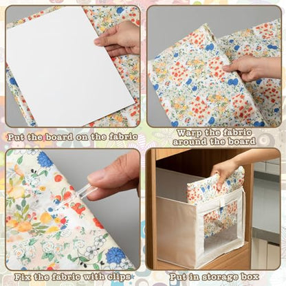 Sadnyy 502pcs Fabric Storage Box with 8.3 x 11 Inch Fabric Organizer Boards