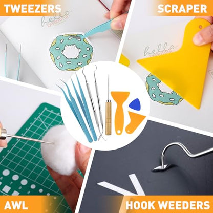 CLOYAN 33pcs Weeding Tools for Vinyl Set, Precision Craft Vinyl Weeding Tools Kit for Scrapbooking, Weeding Vinyl, DIY Art Work Cutting, Lettering, Splicing. - size: A5 Vinyl Weeding Tool Kit