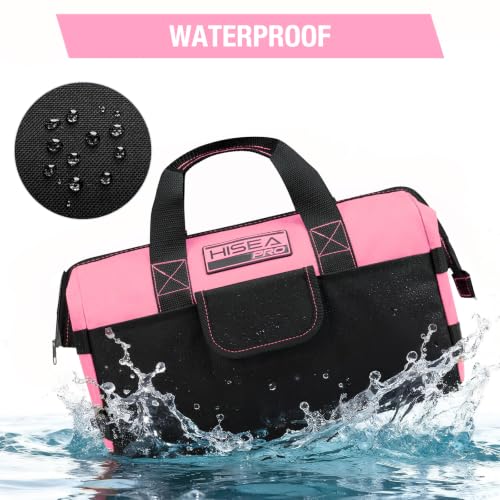 HISEA 3 Pack Heavy Duty Tool Bag, 13-Inch Waterproof Tools Organizer Tote - color: Pink, size: 13 Inch