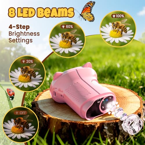 Handheld Digital Mini Microscope for Kids: 1000X 4K 2.4" Microscopes Toys - color: Pink