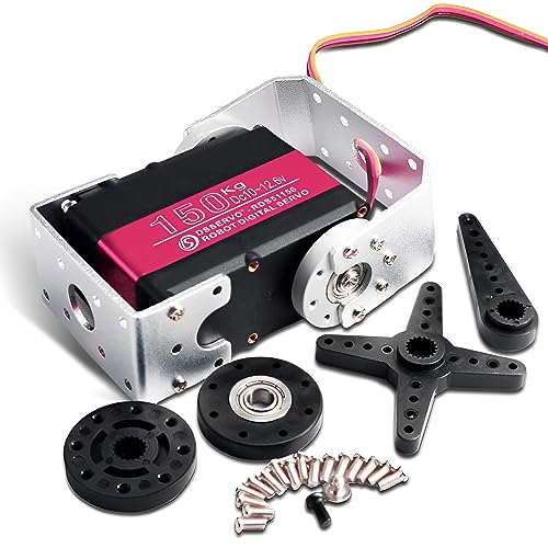 RDS51150 150KG Servo Digital Metal Robotic Servo 180 Degree High Torque Full Metal Gear Double-Shaft Waterproof IP66 for Car Robot DIY Projects - size: 150KG 180°