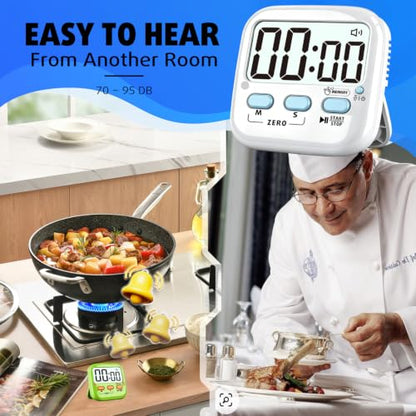 2 Pack Digital Timer for Kids Teacher Classroom Kitchen Office - color: Classic White