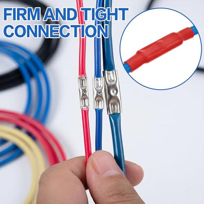 420PCS Non Insulated Butt Connectors Kit, Tinned Copper Wire Connectors, 24-8 AWG Crimp Connectors, Uninsulated Butt Connector Terminals for Automotive, RV, Marine, Trailer, Car Audio Wiring - style: 420 PCS Non Insulated Connectors