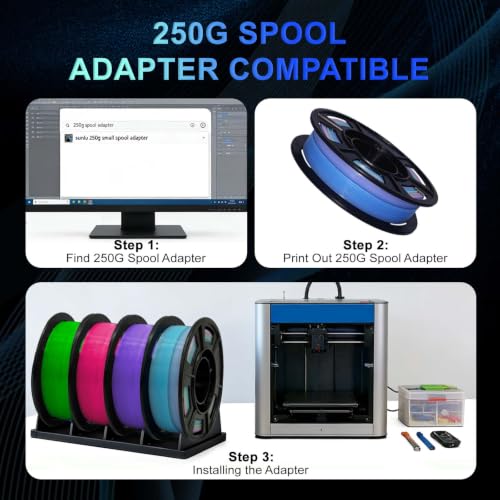 Glow in The Dark PLA+ 3D Printer Filament Bundle 1.75 mm, Stronger Lighting Effect for Beginner, Glow Filament Multicolor for 3D Printers, 4 Spools 250g Each - Green, Red, Purple, Rainbow2 - color: Green/Red/Purple/Rainbow2