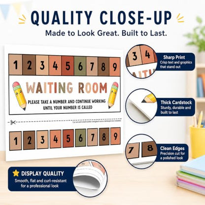 Andaz Press Boho Teacher Waiting Room Sign, Please Take a Number Classroom Poster for Student Management, Teacher Waiting in Line System, Behavior Management Visual Aid, 8.5x11 Thick Cardstock - color: Boho Teacher Waiting Room Sign