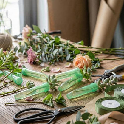 Royal Imports Floral Water Tubes with Caps – 3" Green Plastic Flower Vials - color: 3" Green-Standard 25 Pack