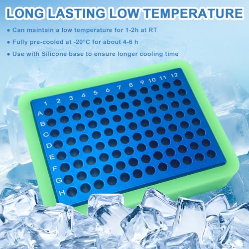 Aluminum Cooling Block - PCR Plate Cooler ，96-Well for 0.2 mL Tubes, Strips or 96-Well Plates (96-Well) - size: 0.2mL 96 well or 96 PCR plate