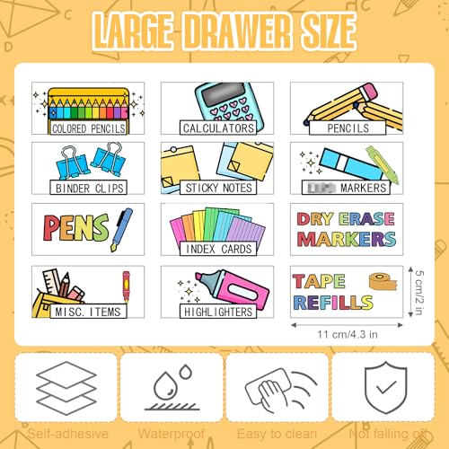 Frienda 84 Pcs 4 Sheet Classroom Toolbox Labels for Teacher,Pastel - style: Pastel