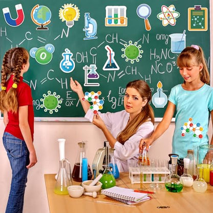 48Pcs Science Cutouts, Physical Chemistry Laboratory Cut-Outs Science Paper Cutouts Bulletin Board Decorations for Home Office School Classroom Chalkboard Wall Door Decor - style: Science