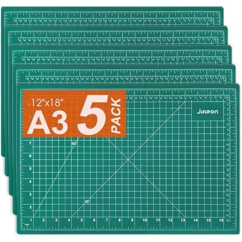 5 Pack Self Healing Sewing Mat, JIARON 12'' x 18'' Cutting Mats for Crafts, Double Sided 5 Layers Craft Cutting Mat for Sewing, Crafts, Scrapbooking Mat. - color: 5PCS