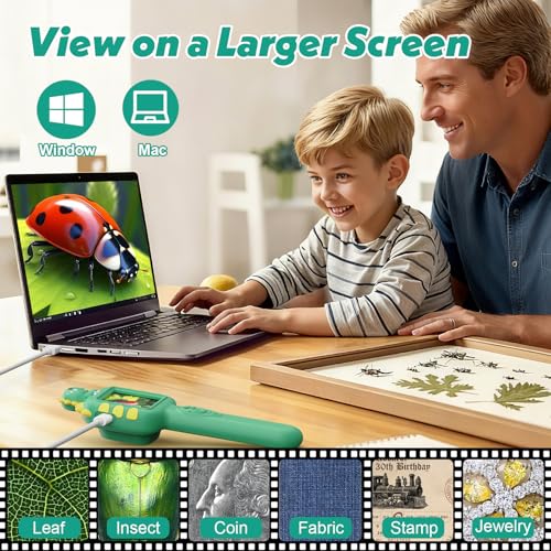 Outdoor Handheld Microscope for Kids: Portable 1000X Autofocus - color: Green