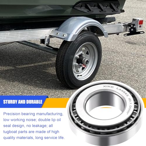 XiKe Trailer Wheel Bearings L44643 L44610 Fits 2000 Lbs 1'' Axles, 2 Sets - size: L44643/10 + Seal ID 1.249'', style: Pack 2 Set