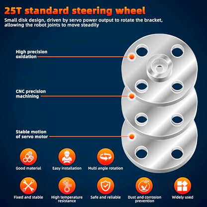 20Pcs Servo Horn Metal Aluminum 25T Silvery Servo Disc of Mg995/996 - style: 20Pcs Servo Disc