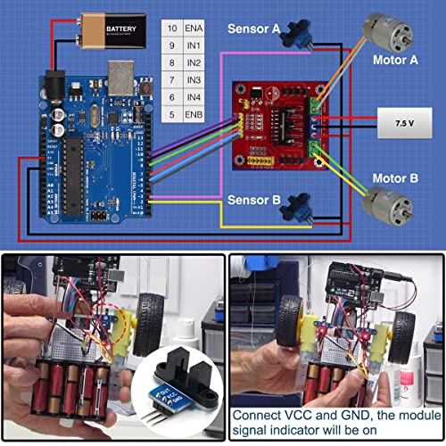 5PCS IR Infrared Slotted Optical Optocoupler Speed Measuring Sensor Module 3.3-5V for Arduino Also for Smart Robot Car Speed Measurement with Dupont Wire
