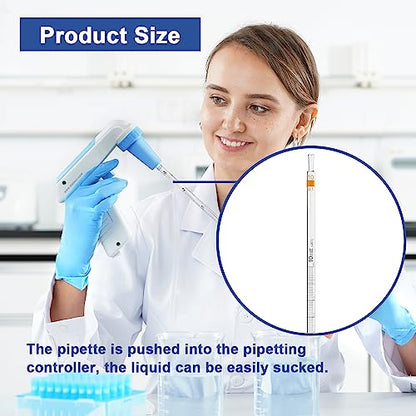 ONiLAB 10mL Glass Graduated Pipettes, 10 Pcs, ±0.1mL Tolerance - style: 10ml