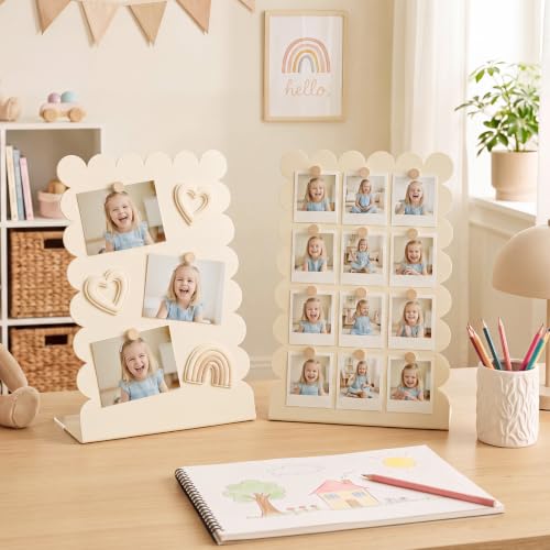 Gueevin 2 Pcs Magnet Board Magnetic Display Stand for Table, White, Medium - color: White, size: Medium