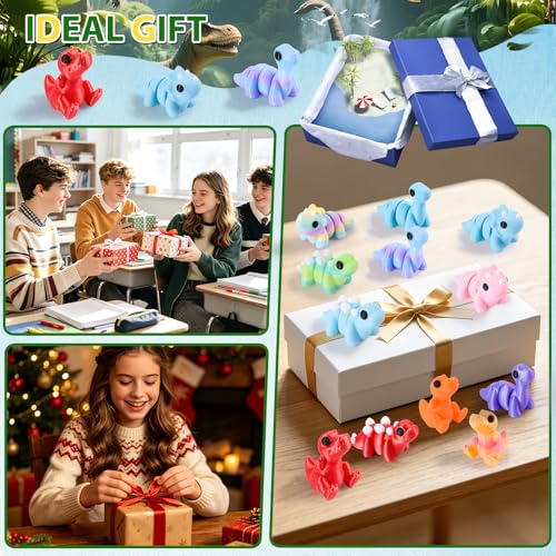 3D Printed Dinosaur Toys 12 Pack Articulated Flexible Desk Decor Set - size: Dinosaurs, style: 12 PCS