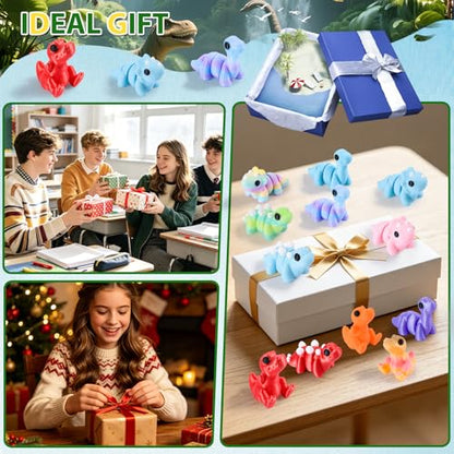 3D Printed Dinosaur Toys 12 Pack Articulated Flexible Desk Decor Set - size: Dinosaurs, style: 12 PCS