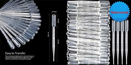 Pack of 100 3ml Plastic Transfer Pipettes Eye Dropper,Essential Oils Pipettes Dropper Makeup Tool