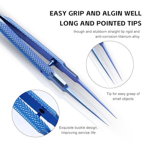 4.25'' Micro Precision Tweezers Small Titanium Tweezers with Fine Tip Anti-magnetic Tweezers for Soldering Electronics Work Watch Jewelry Making