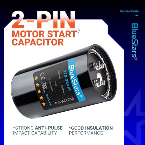 [2025 Upgraded] BlueStars 270-324 uF MFD 330 VAC Motor Start Capacitor