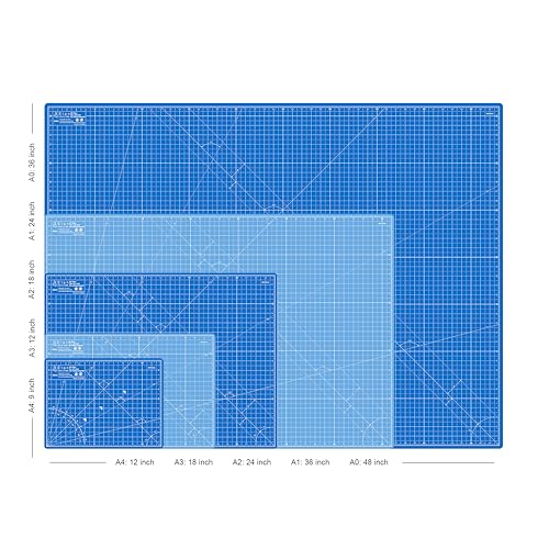 Elan Cutting Mat 36x72 Blue, Extra Large Self Healing Cutting Mat 36 x 72 Inch, 5-Ply Craft Board Blue, Hobby Board for Sewing and Quilting - style: 72 x 36"