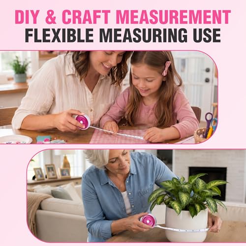 WORKPRO Soft Tape Measure, 60" Retractable Body Measuring Tape, Pink 2-Pack - color: Pink