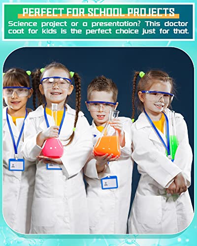 Xtinmee 24 Sets Kids Lab Coat Science Kit Bulk, White, XXL - size: XX-Large