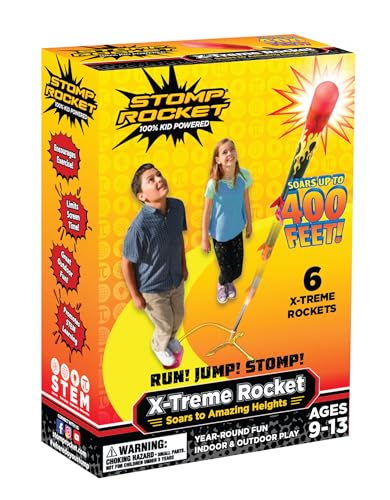 Stomp Rocket X-Treme, Highest Performing Launcher for Kids, 6 Rockets