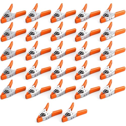 27-Piece 6-Inch Heavy Duty Spring Clamp Set, Large Metal Spring Clamps with 2.5-Inch Jaw Opening for Woodworking, Backdrops, Pool Covers, Photography & DIY Projects - color: Orange, size: 27-Piece 6" inch