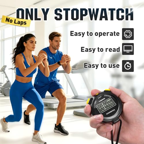 2 Pack Digital Simple Silent Stopwatch Timer: Basic Stopwatch Only