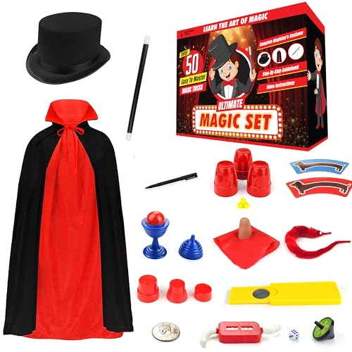 BLOONSY Magic Tricks for Kids Age 6-8, Magic Kit with Magician Costume